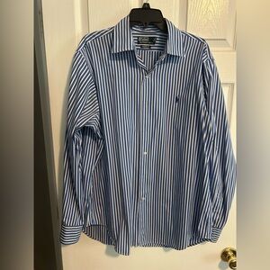 Ralph Lauren Blue and White Striped Men's Shirt